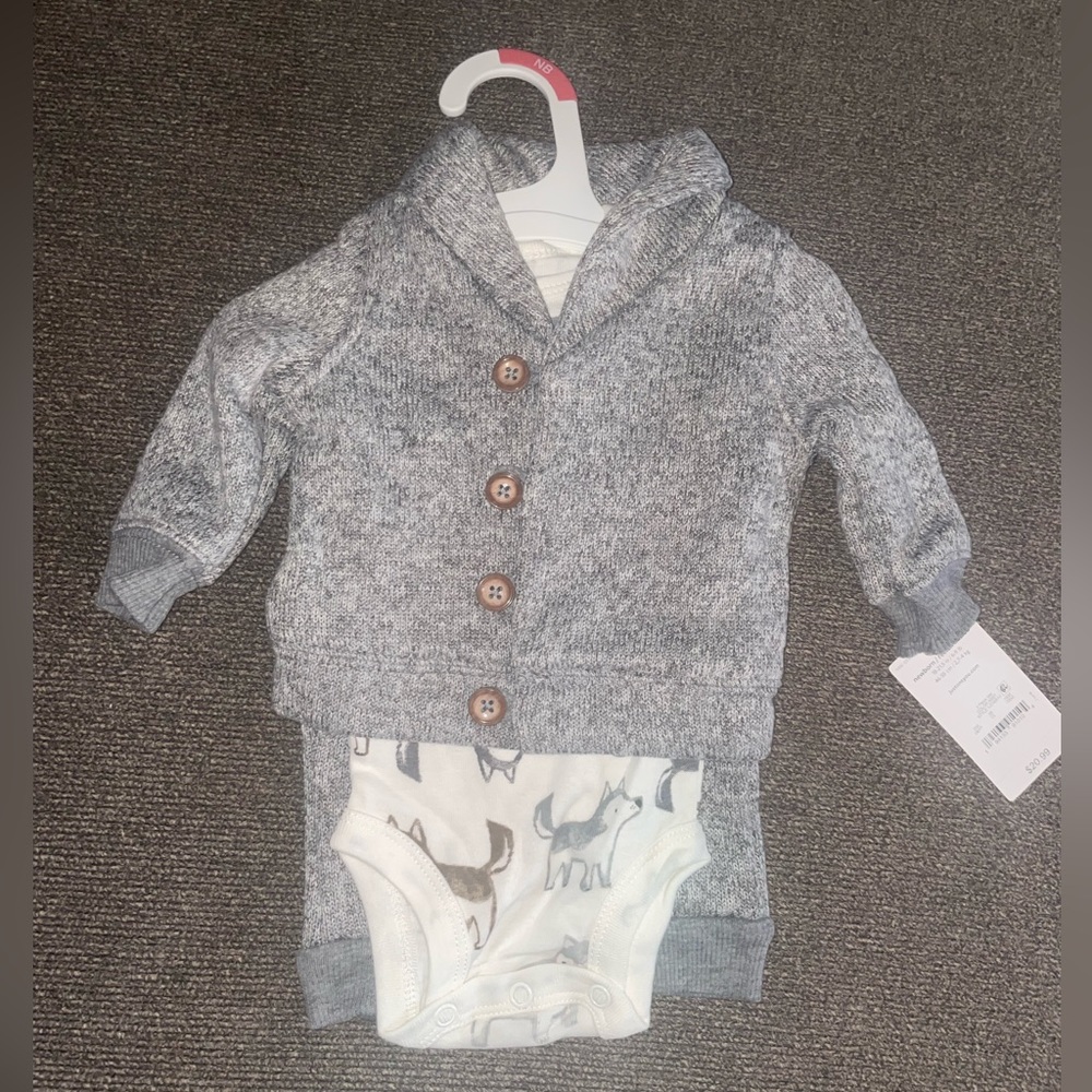 3 piece infant  Jogger/cartigan  Set Brand New W Tags!!